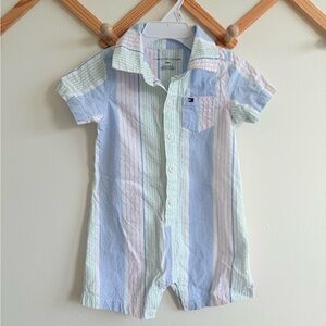 Tommy Hilfiger Seersucker Stripe Romper